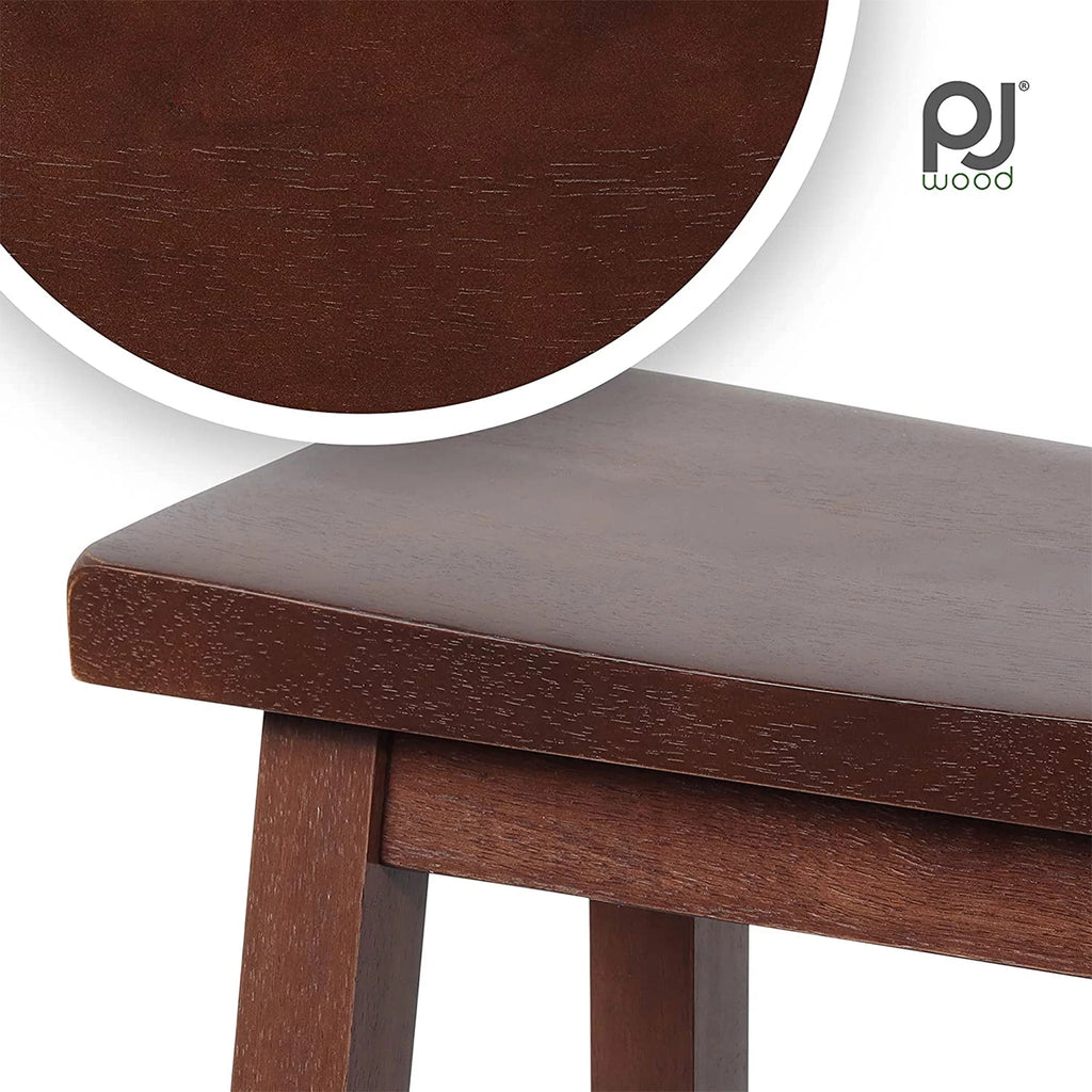 Walnut 29-Inch Saddle Seat Counter Stools Set of 4 E561257