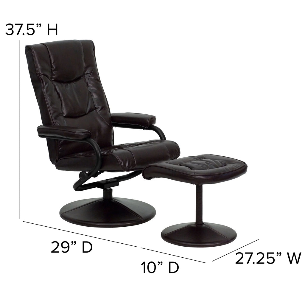 Brown Recliner and Ottoman T192908