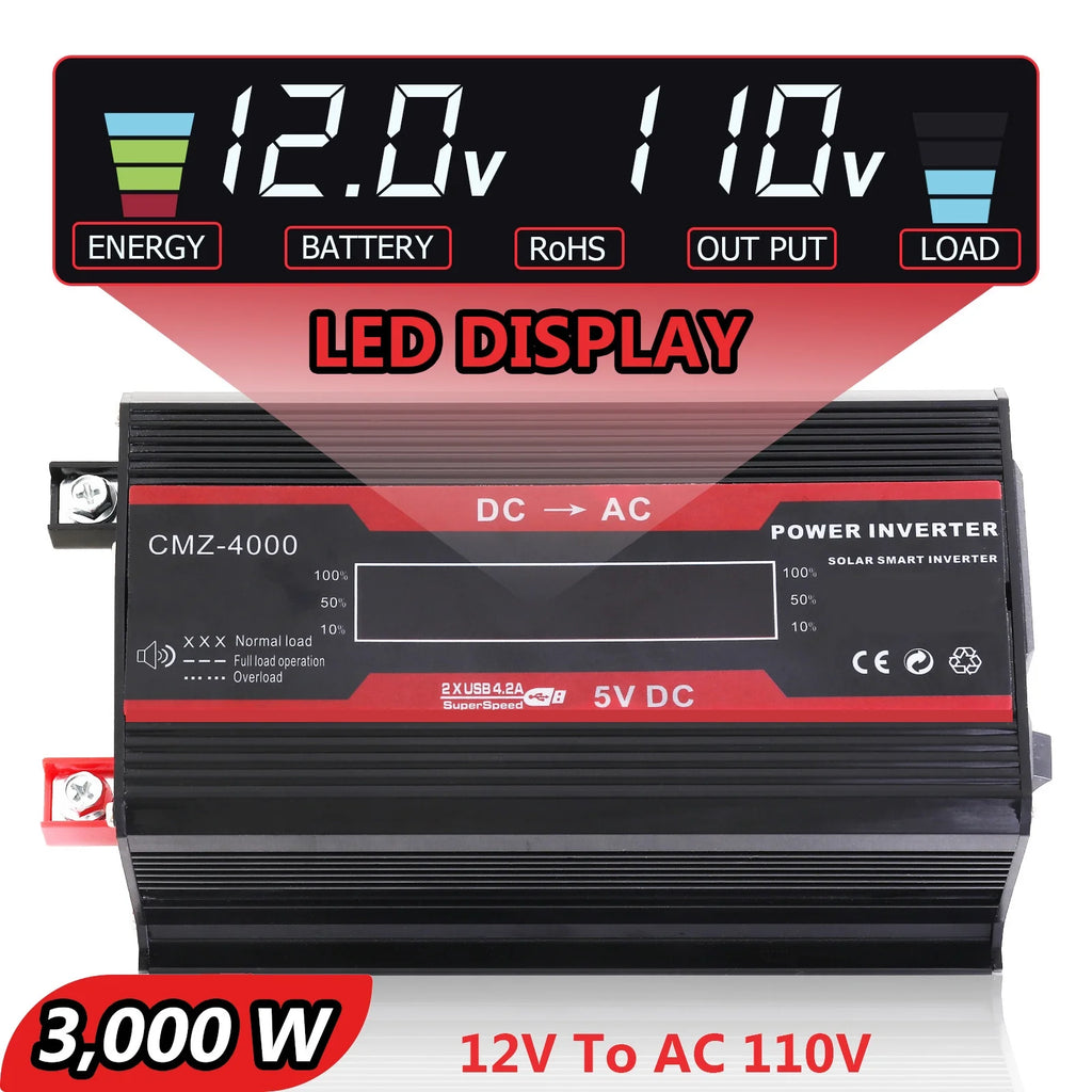 3000W Car Power Inverter 12v DC to 110v AC V27943