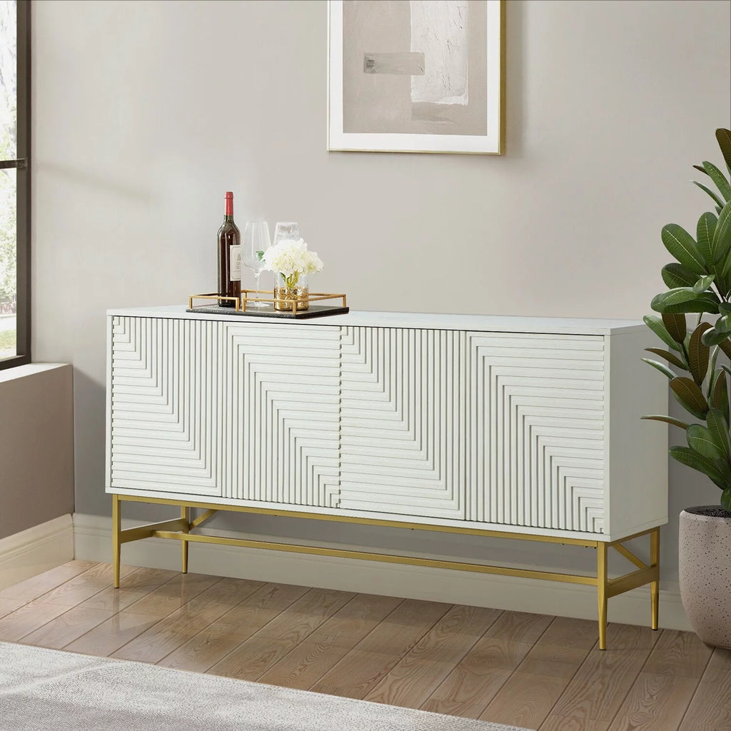 Walnut Sideboard with Metal Legs Y818