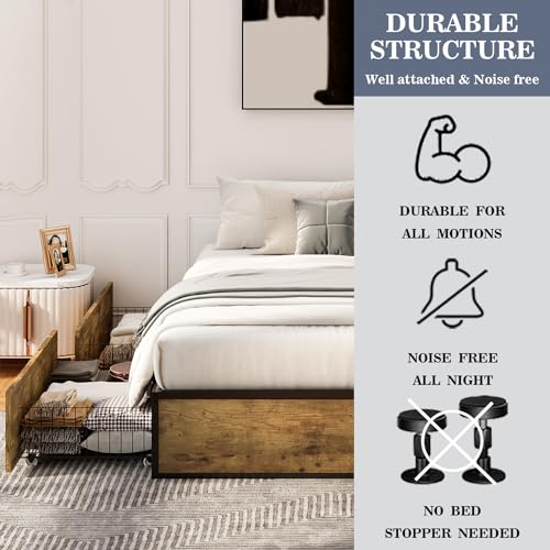 Industrial Storage Bed with Drawers Full Size T611064